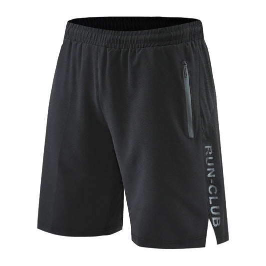 Men's Polyester Fitness Shorts w/ Zipper Pockets